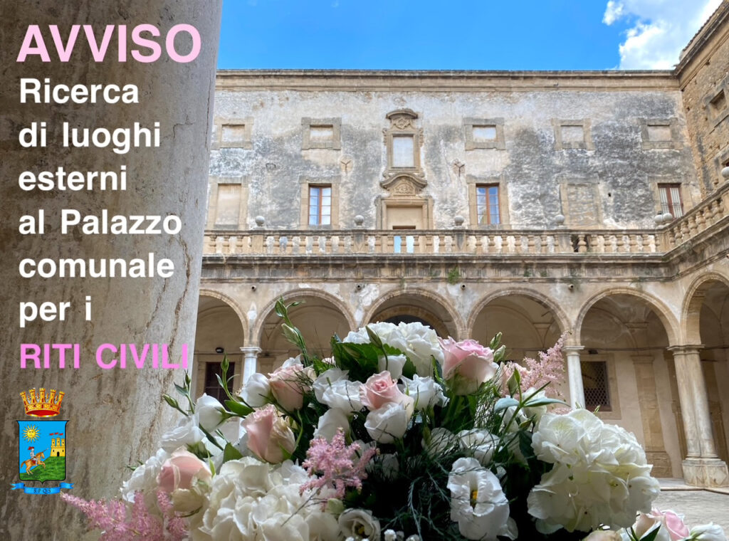 RITI CIVILI, RICERCA DI LUOGHI ESTERNI AL PALAZZO COMUNALE